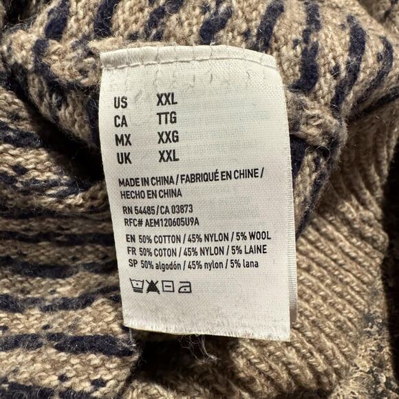 American Eagle Mens Sweater Wool Blend Seriously Soft Grandpa Brown Size XXL IZ - Picture 4 of 5